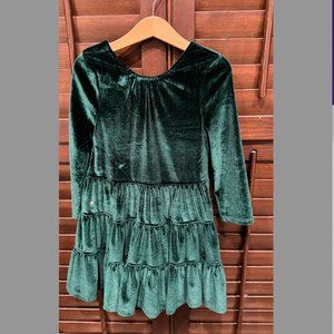 Pink Chicken Green Velour Dress 4Y, Look Like New